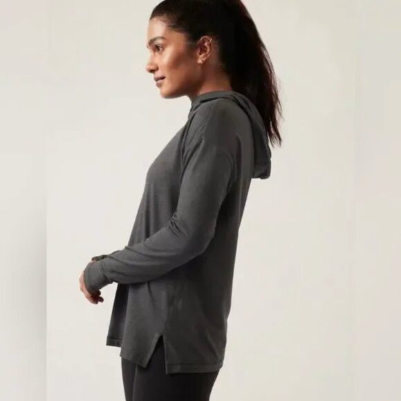 Athleta | Oversized Uptempo Elevate Hoodie Sweatshirt Long Sleeve Tee | Size XXS - Picture 3 of 14